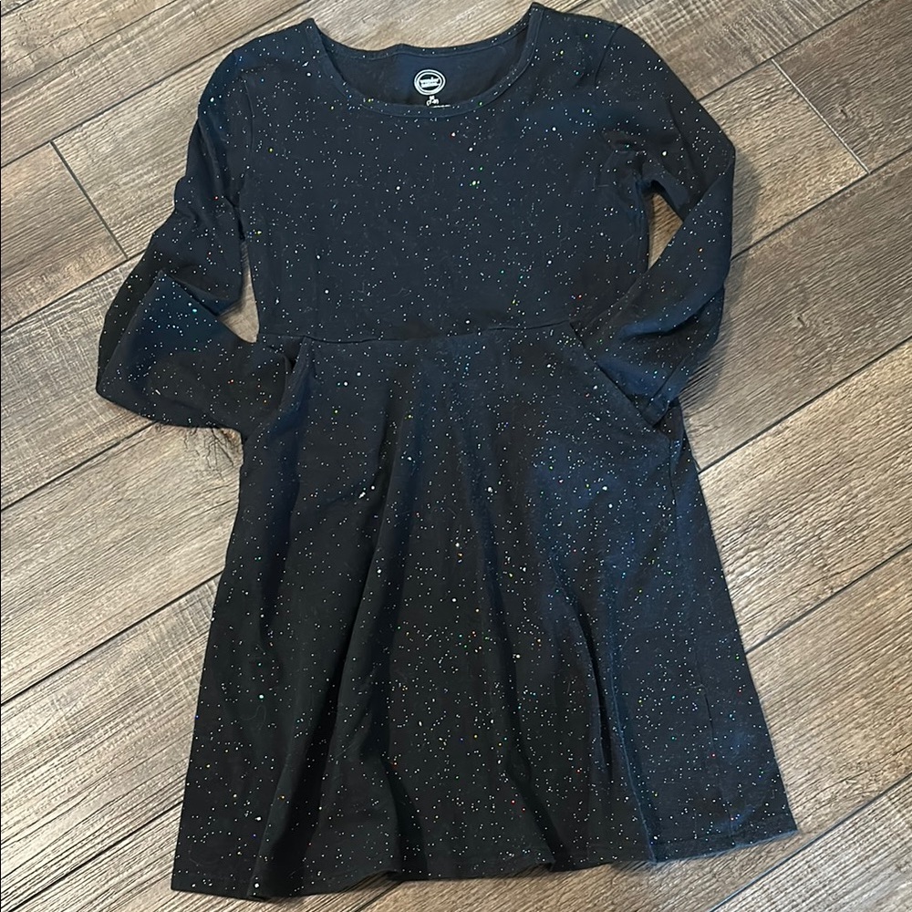 Black Sparkle Kids Dress